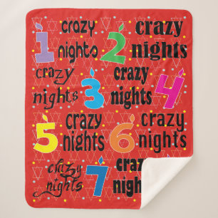 Hanukkah 8 Crazy Nights Sherpa Blanket/Medium Sherpa Deken