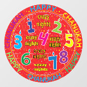 Hanukkah 8 Crazy Nights Window Cling Raamsticker (Vel)