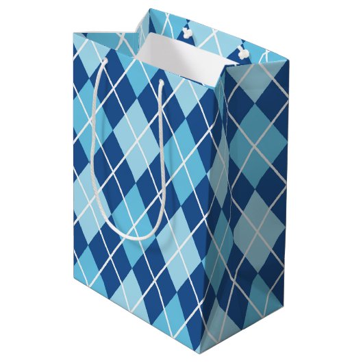 Hanukkah Argyle Medium Cadeauzakje (Achterkant Gekanteld)