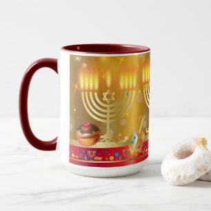 Hanukkah Beauful Jewish Holiday Gold Mok