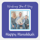 HANUKKAH bericht FOTOKAART Vierkante Sticker (Voorkant)
