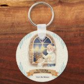 Hanukkah Blessing - Grandfather and Child Sleutelhanger (Voorkant)