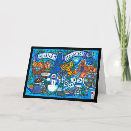 Hanukkah Blessings 7x5 Kaart