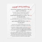 Hanukkah Blessings Hebrew English Lighting Candles Fleece Deken (Voorkant)