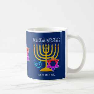 Hanukkah Blessings Monogram Koffiemok