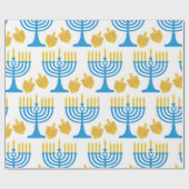 Hanukkah Blue en Gold Cadeaupapier (Vlak)