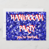Hanukkah blue party-uitnodiging kaart (Voorkant)
