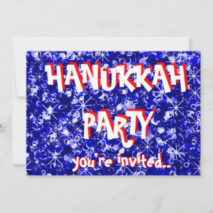 Hanukkah blue party-uitnodiging kaart
