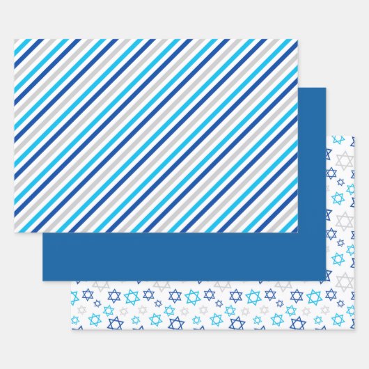 Hanukkah Blue Silver Inpakpapier Vel (Set)