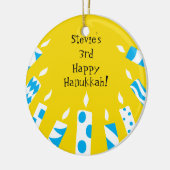 Hanukkah Blue/Yellow Candles Ornament (Links)