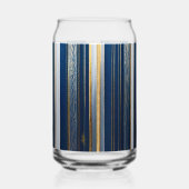 Hanukkah Blues Stripes Blauw Wit Goud Blikvorm Glas (Links)
