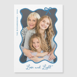 Hanukkah Bow Blauw-wit foto Hanukkah Kaart