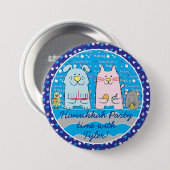 Hanukkah-Button, persoonlijke muis en vrienden/bla Ronde Button 7,6 Cm (Voorkant /achterkant)