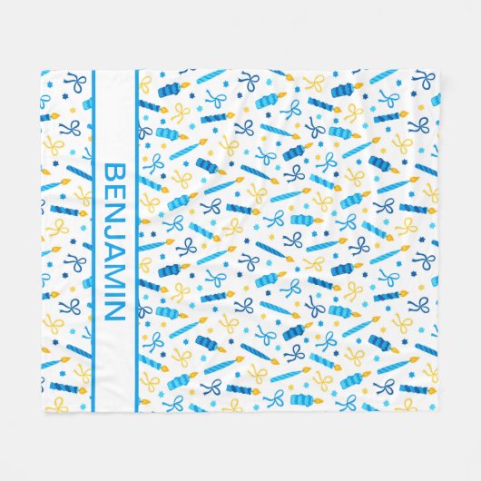 Hanukkah Candles Personalized Fleece Deken (Voorkant (Horizontaal))