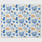Hanukkah Candles Wrapping Paper Cadeaupapier (Vlak)