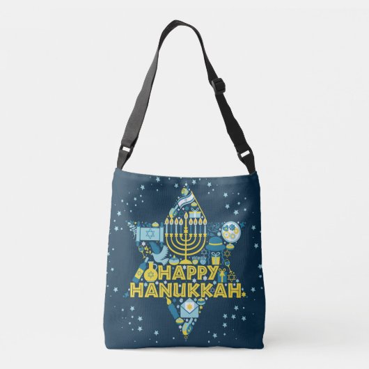 Hanukkah-Canvas tas met ster van David en Menorah (Achterkant)