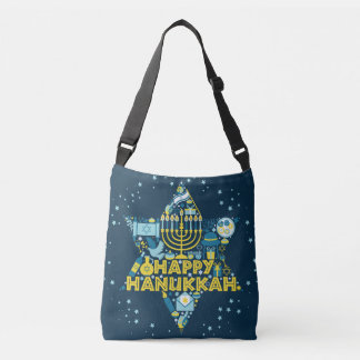 Hanukkah-Canvas tas met ster van David en Menorah