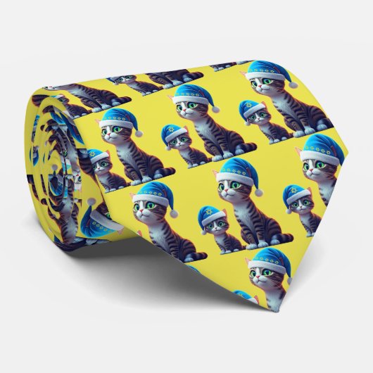 Hanukkah Cats Stropdas (Opgerold)