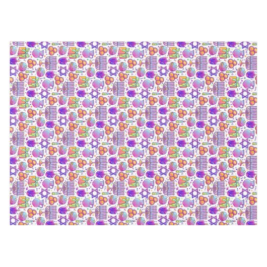 Hanukkah Celebration Tablecloth Tafelkleed (Voorkant (Horizontaal))