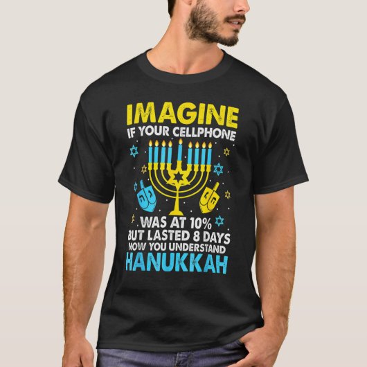 Hanukkah Cellphone Chanukkah T-shirt (Voorkant)