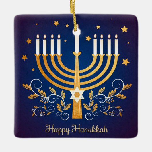 Hanukkah Ceramic Ornament (Voorkant)