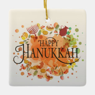 Hanukkah Ceramic Ornament
