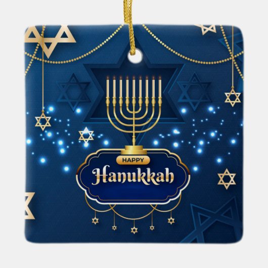 Hanukkah Ceramic Ornament (Voorkant)