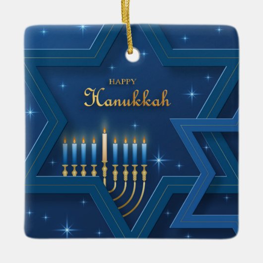 Hanukkah Ceramic Ornament (Voorkant)