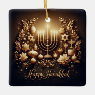 Hanukkah Ceramic Ornament