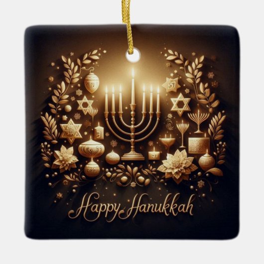 Hanukkah Ceramic Ornament (Voorkant)