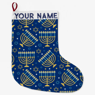 Hanukkah Chanukah Blue Modern Kerstmis joods Grote Kerstsok