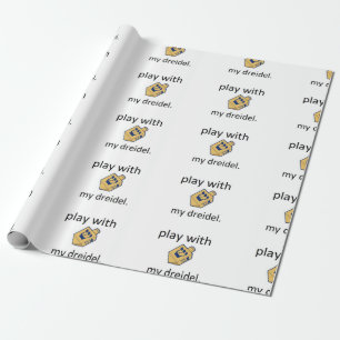 Hanukkah chanukah grappig dreidel met spelen cadeaupapier