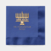 Hanukkah Chanukah Ménorah Allumée #2 Nom de Famill (Recto)