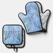 Hanukkah Chanukah Menorah Ovenwant & Pannenlap Set (Voorkant / Achterkant)