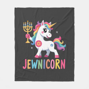 Hanukkah Dabbing Eenhoorn Jewnicorn Chanukah Joods Fleece Deken