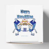 Hanukkah Dancing Dreidels en Jelly Doughnuts Bedankdoosjes (Bovenkant)