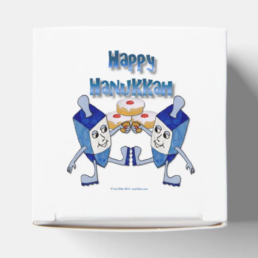 Hanukkah Dancing Dreidels en Jelly Doughnuts Bedankdoosjes (Bovenkant)