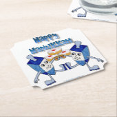 Hanukkah Dancing Dreidels en Jelly Doughnuts Kartonnen Onderzetters (Gekanteld)