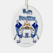 Hanukkah Dancing Dreidels en Jelly Doughnuts Keramisch Ornament (Rechts)