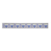 Hanukkah Dark Blue Menorah op Faux Silver Custom Lint (Voorkant)