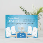 Hanukkah DInner Party-uitnodigingen Kaart (Staand voorkant)