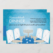 Hanukkah DInner Party-uitnodigingen Kaart (Voorkant / Achterkant)