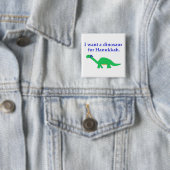 Hanukkah Dinosaur pin Vierkante Button 5,1 Cm (In situ)