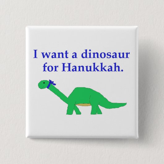 Hanukkah Dinosaur pin Vierkante Button 5,1 Cm (Voorkant)