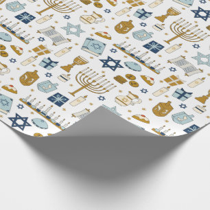 Hanukkah Doodles schattig geïllustreerd Wrapping P Cadeaupapier