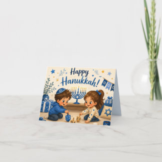 Hanukkah Draai Spel Plezier Feestdagen Kaart
