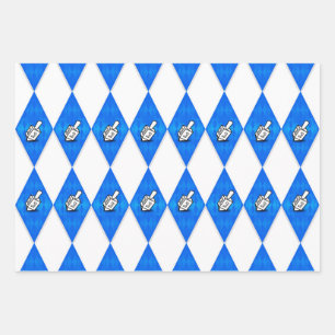 Hanukkah Dreidel Argyle Pattern Inpakpapier Vel