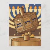Hanukkah Dreidel Briefkaart (Voorkant)