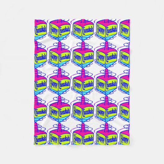 Hanukkah Dreidel Fleece Deken (Voorkant)