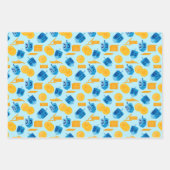 Hanukkah Dreidel Game Gelt Dark Blue Inpakpapier Vel (Voorkant)